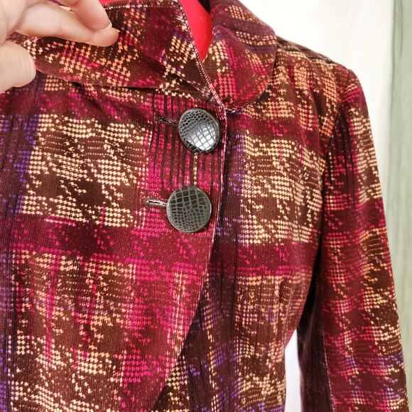 Becky & Max Brown Red Maroon Bolero Short Blazer Woman's Jacket Size 4 - Picture 2 of 6